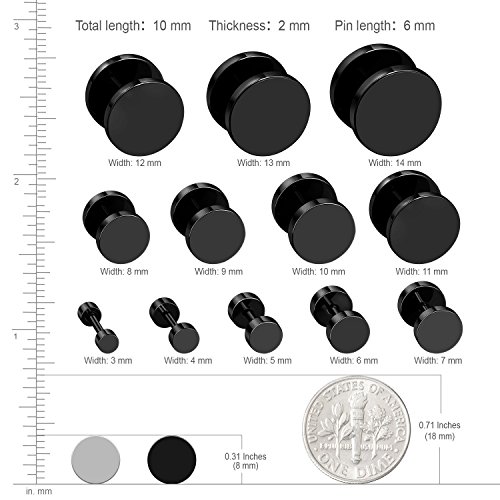 image for JewelrieShop Stainless Steel Stud Earrings for Men Women, Ear Plugs Tu