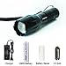 ON THE WAYZoomable Scalable 1600 Lumen Handheld Flashlight XML T6 5 Mode Adjustable Focus Zoom Tactical Torch Water Resistant Camping Lamp with 18650 3.7V Rechargeable Battery and 18650 Charger