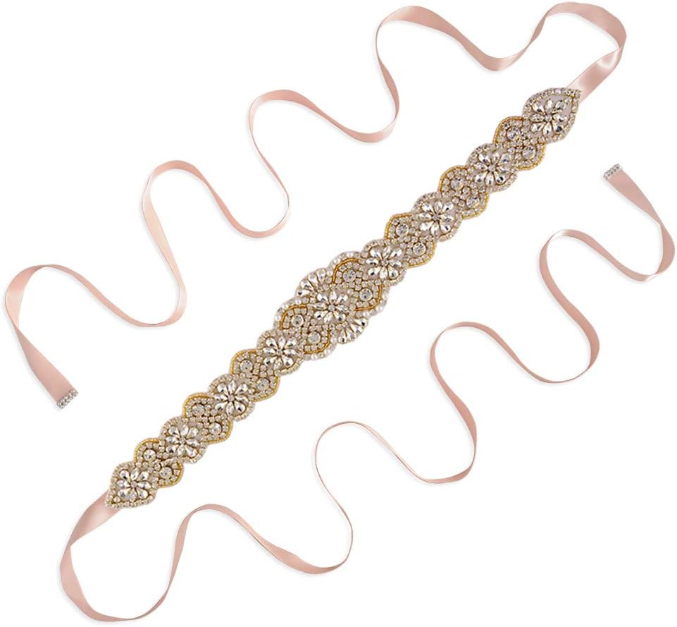 Azaleas Women's Crystal Thin Wedding Belt Sashes Bridal Sash Belt for Wedding
