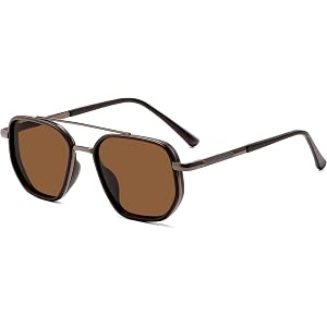 SOJOS Retro Polarized Aviator Sunglasses for Women Men Trendy Square Shades | Tangle Free Cute Sunnies Lightweight Stylish Du