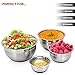 Sterline Stainless Steel Mixing Bowl Set of 4 w/Lids, Non-Slip Mixing Bowls .75, 1.5, 3, & 5-Quarts w/Measurement Displayed Inside, Small-Large Nesting Bowls, Cooking and Kitchen Essentials, Silver