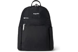 BAGGALLINI Securtex® Anti-theft Vacation Travel Backpack 10x13" Slash-Resistant Nylon Daypack w/RFID, Black