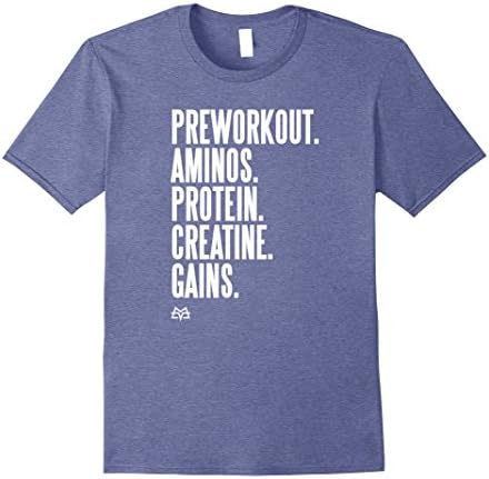 Mens Calum Von Moger Inspirational Fitness Tee Shirt 2XL Heather Blue