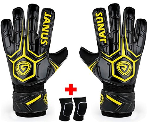 JYH Professional Adult & Youth Latex Soccer Goalkeeper Gloves,Strong Grip Finger Protection Football Goalie Goal keeper,With Finger Spines to Prevent Injuries
