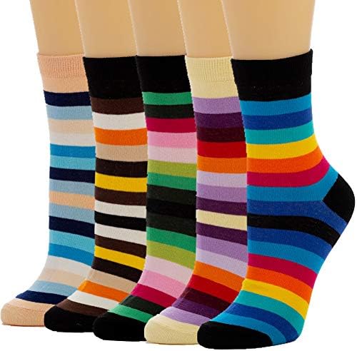 Losa Kute5 Pairs Cute Patterned Socks Warm Crew Socks