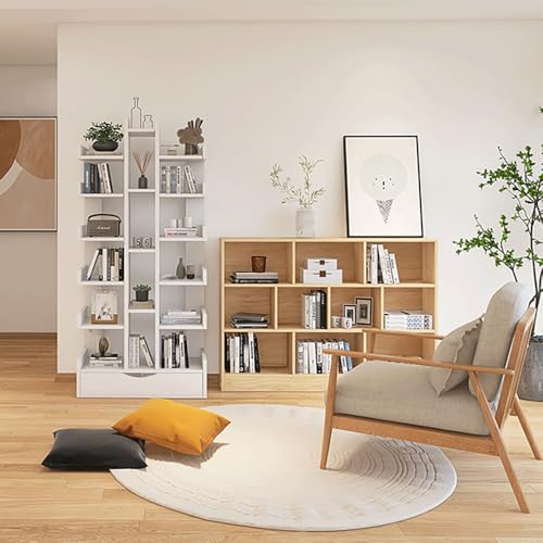 Floor Standing Tree-Shaped Bookcase for Small Space, Free Standing Open Book Shelves 18 Tier Display Storage Shelves Bookshelves, Sundries Organizer for Bedroom, Living Room,Kitchen, Office.