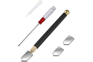 5 Pcs Glass Cutter Tool with 3 Mixed Head Professional Glass and Mirror Scoring Tool for Mosaic/Tiles/Mirror Glass Cutting To