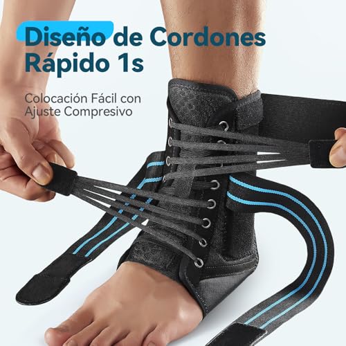 AGPTEK Ankle Brace for Sprain with Removable Side Reinforcement to Stabilize and Prevent Sprains, Adjustable Ankle Stabilizer Ankle Brace for Both Feet, Suitable for Wearing with Shoe