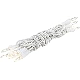 Novelty Lights 5.5 Feet 10 Bulb Clear Mini Light String on White Wire, Non-Connectable Incandescent Fairy Lights for Bottles and Crafts, 4" Bulb Spacing, 24" Lead, Stackable Fused Plug