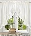 Ellis Curtain Stacey Sheer 56-by-45 Tailored Tier Pair Curtains, Ice Cream