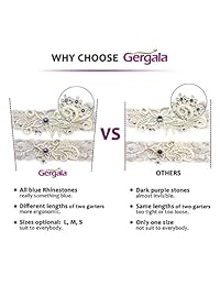 GARGALA Wedding Garters for Bride Bridal Lace Garter Set with Blue Rhainstone