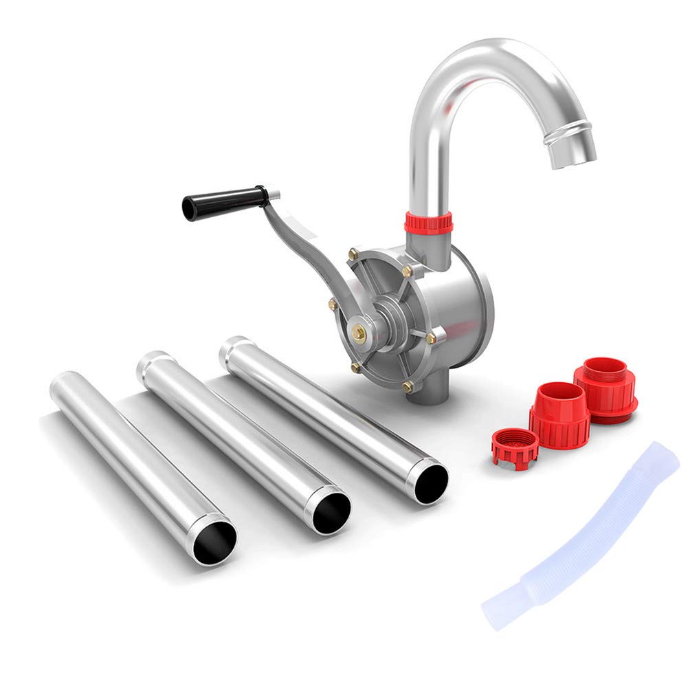 Hand Oil Pump Rotary Barrel Pump for Diesel Fuel Oils Petrol Lubricating Oil, 29 LPM Suction Capacity Manual Fuel Pump, 25mm Outlet Port Hand Crank Siphon Pump - Image 3