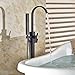 Senlesen Floor Mount Bathtub Faucet Free Standing Filler Tub with Handheld Shower Oil Rubbed Bronze