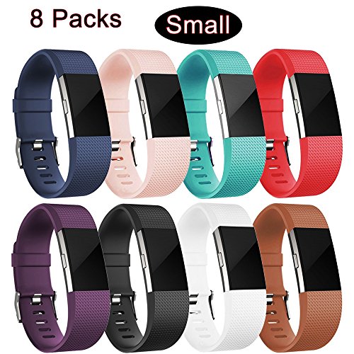[8 color pack] for fitbit charge 2 bands, replacement strap sport…