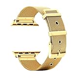 CUZOW for Apple Watch Band 38mm/40mm 42mm/44mm Women Men, Milanese Loop Stainless Steel Wristband Replacement Band for iwatch Edition Series 4/3/2/1(Gold 38mm/40mm)