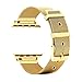CUZOW for Apple Watch Band 38mm/40mm 42mm/44mm Women Men, Milanese Loop Stainless Steel Wristband Replacement Band for iwatch Edition Series 4/3/2/1(Gold 42mm/44mm)