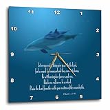 3dRose LLC Mother and Baby Dolphin Swimming in The Aqua Colored Ocean with The Bible Verse Psalm 148 V 5-7 10 by 10-Inch Wall Clock
