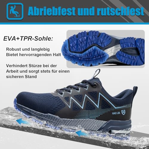 Safety Shoes for Men Women Non-Slip Work Sneakers Lightweight Comfortable Breathable Safety Footwear with Steel Toe
