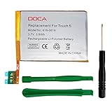 Replacement Battery for iPod Touch 5th Gen, DOCA 3.7V 1030mAh Rechargeable Li-Polymer Battery Compatible with iPod Touch 6th Gen for Model No. 616-0619 | Upgraded Opening Pry Tool Kits Included