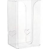 Tissue Box Holder Wall Mounted Plastic Clear Tissue Box Holder, 6x4x3 Rectangle No Punching Tissue Dispenser, Easy Refillable Dryer Sheet Holder Box for Kitchen Bedroom Bathroom