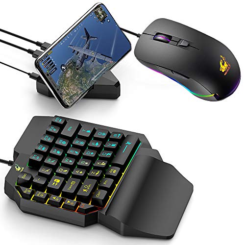 LexonElec-Mobile-Game-Controller-Keyboard-and-Mouse-Converter-One-Hand-Gaming-KeyboardRainbow-Backlight-Breathing-Keyboard-and-Mouse-for-PUBG-Mobile-Android-Tablet-Games