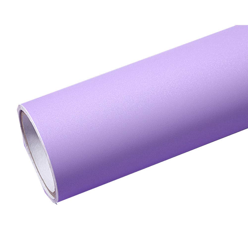 WDragon Solid Color Matte Textured Vinyl Adhesive Paper Peel Stick Wallpaper Cabinet Drawer Dresser Shelf Liners Decal,40cm by 250cm (Purple)