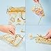 PH PandaHall 5x7 Inch Heart Printed Organza Bags 100pcs Golden Gift Bags Jewelry Pouch Bag Organza Mesh Sheer Drawstring Bag Wedding Favors for Mother Festival Christmas