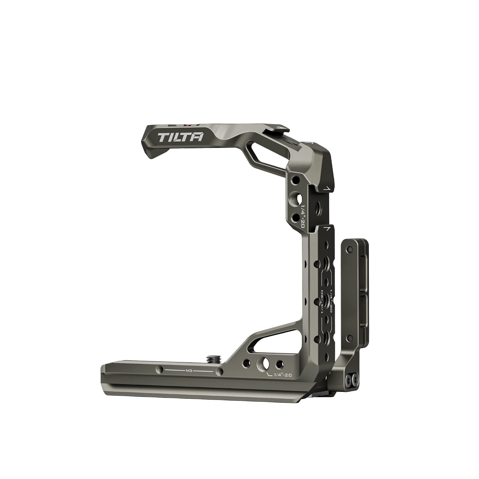 TILTA Half Camera Cage for Canon R6 Mark II with NATO Rail, 1/4″-20 Threads and Cold Shoe Receivers, Camera Protect Rig - Grey TA-T45-HCC-TG