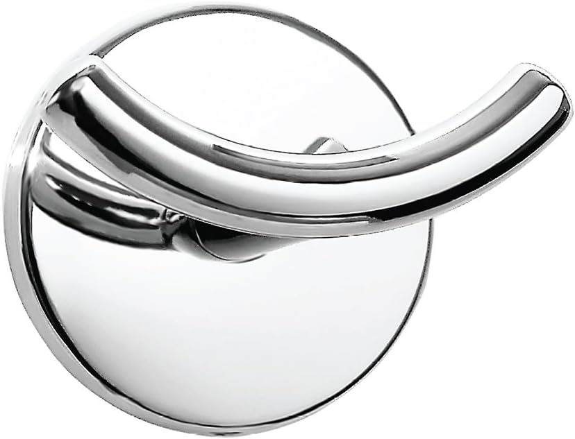 Croydex Hampstead Chrome Double Robe Hook Wall Mounted Concealed Fixings Easy