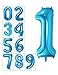40 Inch Numbers 0-9 Helium Foil Digital Mylar Balloons for Birthday Party (1, Blue)