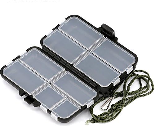 Whyyudan Festival Decor Small Fishing Tackle Box Waterproof Fishing Lure Bait Storage Box with Adjustable Dividers and Separate Lids