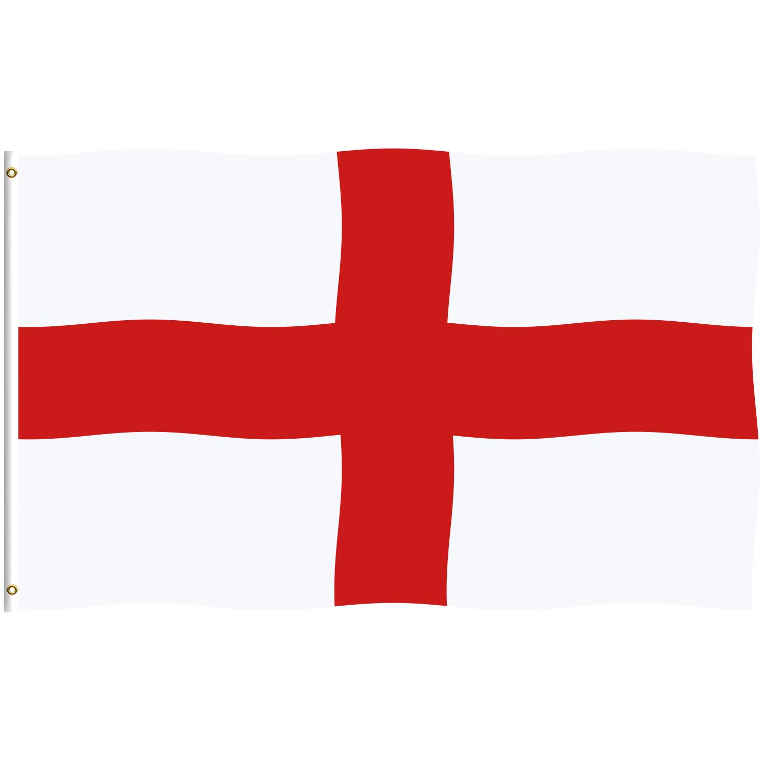 Lixure England Flag St George's Cross 5x8FT(150x240cm) Polyester-Vivid Color and Double Stiched National Flags 100% Polyester Banner witn 2 Brass Grommets โ image 1