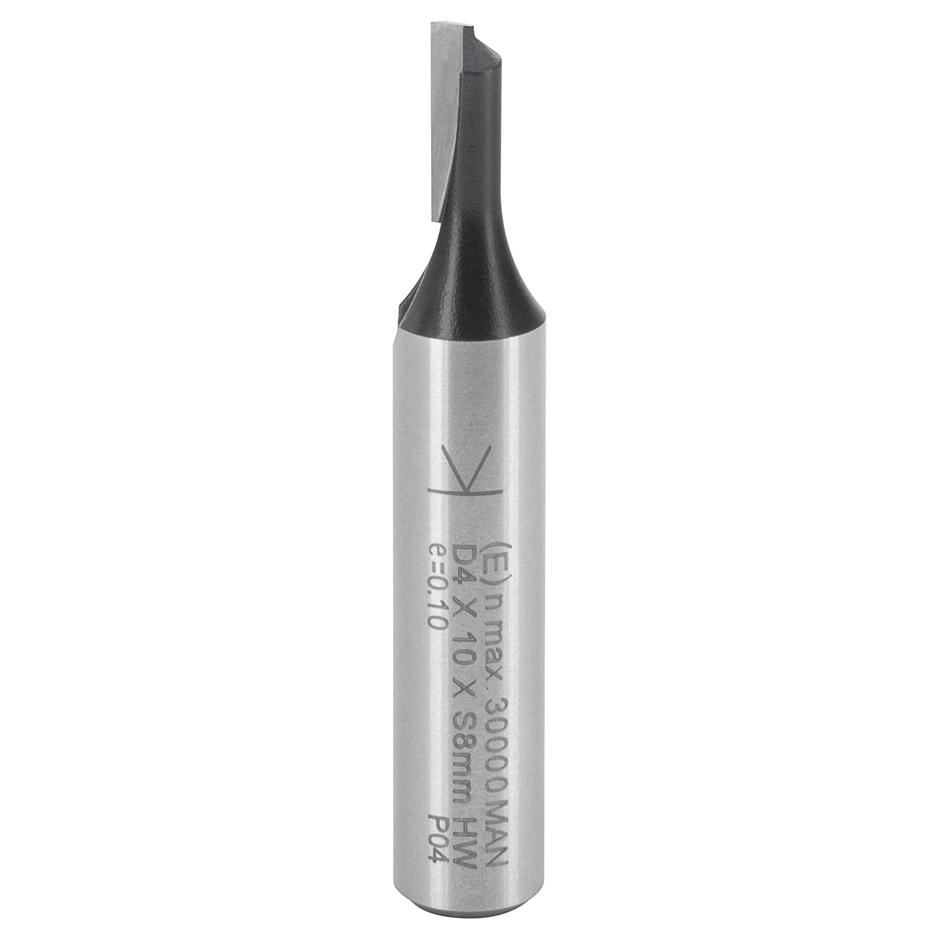 ENT 10044 Straight Cutter Carbide Tungsten TC, Shank (S) 8 mm, Diameter (D) 4 mm, NL 10 mm, Z1, SL 32 mm, GL 48 mm