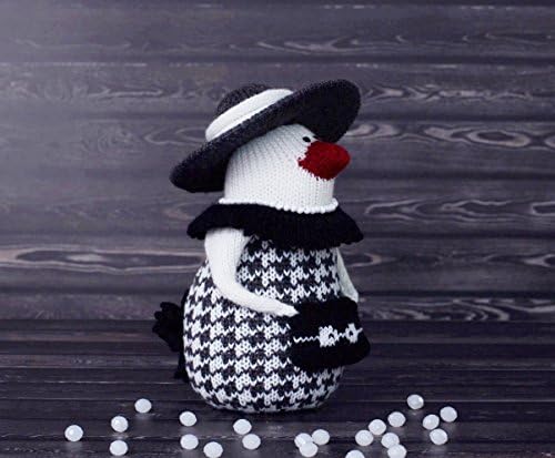 Gift for her, Knitted bird, Coco Chanel, stuffed animal, table centerpiece, home decor, stuffed bird, pretty woman, well dressed animal