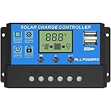ALLPOWERS 20A Solar Charger Controller Solar Panel Battery Intelligent Regulator with USB Port Display 12V/24V