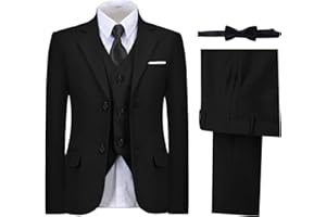 DHTS Boys' Suits Formal Tuxedo Slim Fit Boys Suit Set for Wedding Outfit Teen Boy Dress Clothes