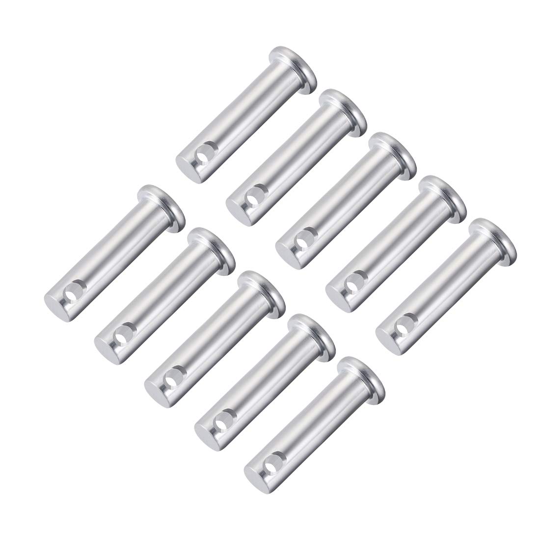 sourcing map Single Hole Clevis Pins,8mm x 30mm Flat Head Zinc-Plating Steel 10 Pcs