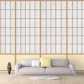 Wall Murals for Bedroom Japanese Grid Windows Removable Wallpaper Peel and Stick Wall Stickers - 66x96 inches