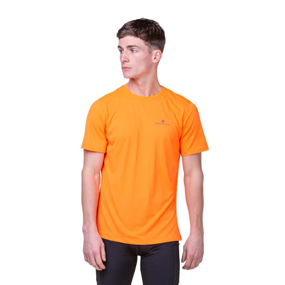 Ronhill Running, Men's Core S/S Tee, Fluo Orange/Legion, Size S