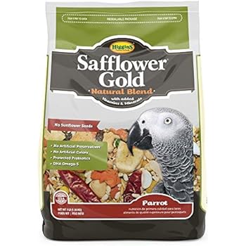 Higgins Safflower Gold Natural Food Mix for Parrots, 6 LBS
