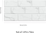 Fantasnight White Tile Stickers 30x15cm 12Pcs Peel and Stick Waterproof view 3