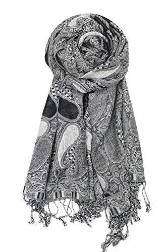 Achillea Soft Silky Multi Color Paisley Pashmina Double Layered Shawl Wrap Scarf