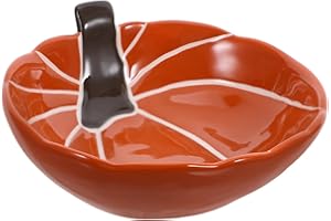 UKCOCO Hand-Painted Pumpkin Bowl 5.9 Inch Ceramic Serving Dish for Halloween Thanksgiving Breakfast Snacks Lightweight Tablew