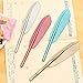 Unique Rollerball Pen, VESNIBA 4PCS New Cute Wing Feather Ballpoint Ink Pens Gel Pens Creative Stationery Student Gift (A-4PCS Wing Feather)