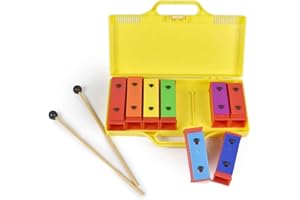 ENNBOM 8 Notes Chromatic Xylophone Glockenspiel Resonator Bells with Yellow Case
