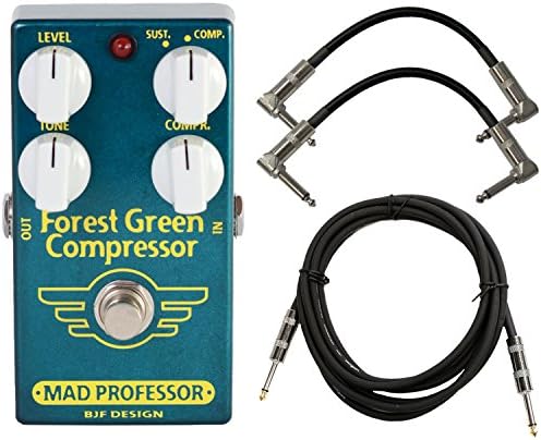 Mad Professor Forest Green Compressor Comp Pedal w/ 3 Cables