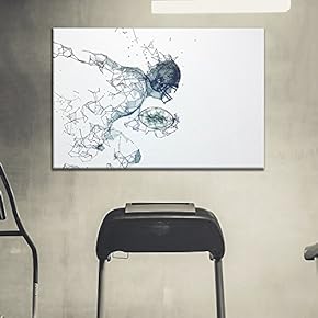 Canvas Wall Art Sports Theme - Abstract Style Powerful Man Running Football - Giclee Print Gallery Wrap Modern Home Art Ready to Hang - 12x18 inches