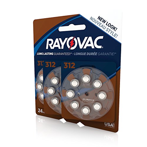 RAYOVAC Size 312 Hearing Aid Batteries, 24-Pack, L312ZA-24ZMB
