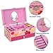SONGMICS Ballerina Music Jewelry Box for Little Girls, Swan Lake Tune Pink UJMC002
