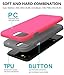 TOZO for iPhone 7 Case / iPhone 8 Case, ARMOR Series Football Pattern Texture Soft Touch Anti-Slip Grip [Shock Proof] Ultra Rugged Dual Layer Protect Case [Gray+Pink]